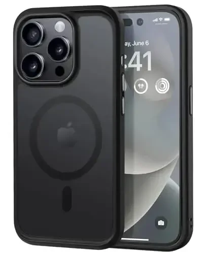 MOCCA Strong Magnetic for iPhone 14 Pro Case, [Compatible with Magsafe][13FT Military Drop Protection] Slim Translucent Matte Shockproof Case for iPhone 14 Pro Phone Case 6.1'', Black 