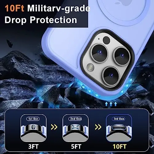 MOCCA Strong Magnetic for iPhone 14 Pro Max Case [Compatible with Magsafe] [10FT Military Grade Protective] Translucent Matte Slim Shockproof Case for iPhone 14 Pro Max 6.7