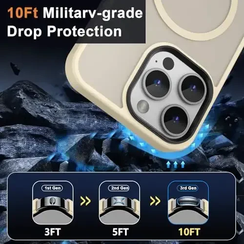 MOCCA Strong Magnetic for iPhone 14 Pro Max Case [Compatible with Magsafe] [10FT Military Grade Protective] Translucent Matte Slim Shockproof Case for iPhone 14 Pro Max 6.7