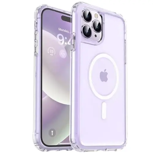 MOCCA Strong Magnetic for iPhone 15 Pro Max Case Clear, [Non-Yellowing][Compatible with Magsafe][Military Drop Protection] Slim Shockproof Protective Phone Case for iPhone 15 ProMax Case 6.7