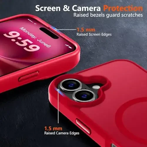 MOCCA Strong Magnetic for iPhone 16 Case, [Compatible with Magsafe][16FT Mil-Grade Drop Protection] Slim Thin Translucent Matte Protective Cover Case for iPhone 16 Phone Case 6.1