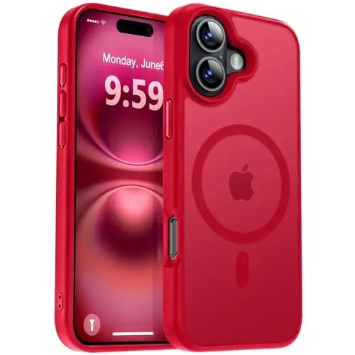 MOCCA Strong Magnetic for iPhone 16 Case, [Compatible with Magsafe][16FT Mil-Grade Drop Protection] Slim Thin Translucent Matte Protective Cover Case for iPhone 16 Phone Case 6.1