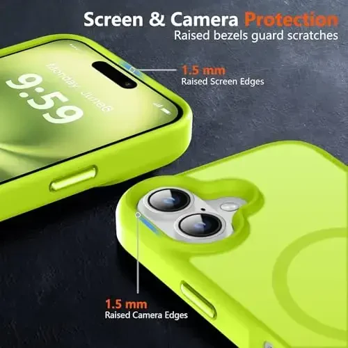 MOCCA Strong Magnetic for iPhone 16 Case, [Compatible with Magsafe][16FT Mil-Grade Drop Protection] Slim Thin Translucent Matte Protective Cover Case for iPhone 16 Phone Case 6.1