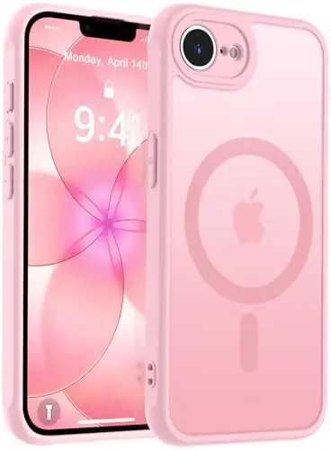 MOCCA Strong Magnetic for iPhone 16e Case [Compatible with Magsafe] [Full Camera Protection] Slim Translucent Matte Shockproof Cover for iPhone 16e Phone Case 6.1'',Pink 