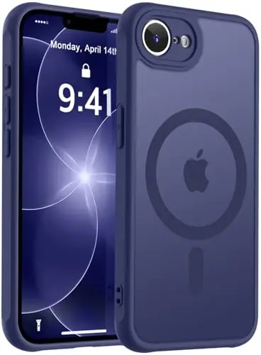 MOCCA Strong Magnetic for iPhone 16e Case [Magsafe bilan mos] [To'liq kamera himoyasi] iPhone 16e Phone Case 6.1'' uchun ingichka yarim shaffof mat zarbga chidamli qopqoq, To'q ko'k - MOCCA