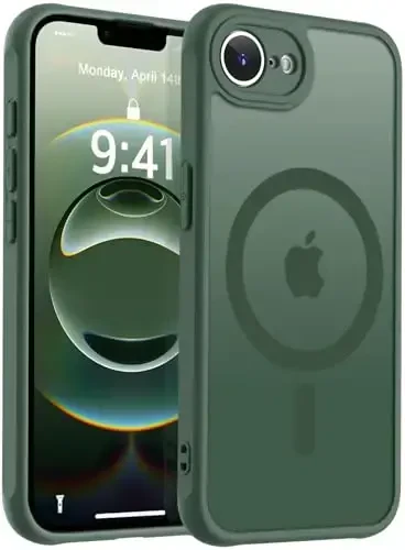 MOCCA Strong Magnetic for iPhone 16e Case [Magsafe bilan mos] [To'liq Kamera Himoyasi] iPhone 16e Phone Case 6.1'' uchun Yupqa Yarim Shaffof Mat Zarbga chidamli G'ilof, Midnight Green - 1