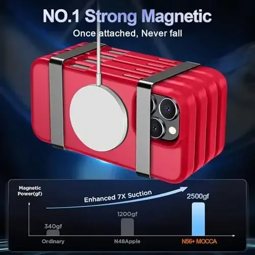 MOCCA Strong Magnetic for iPhone XR Phone Case, [Compatible with Magsafe][Mil-Grade Drop Protection] Slim Thin Translucent Matte Protective Cover Case for iPhone XR Case 6.1'', Red - 3