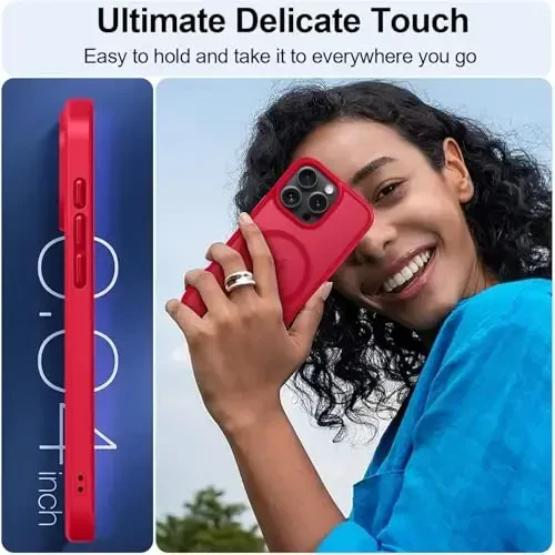 MOCCA Strong Magnetic for iPhone XR Phone Case, [Compatible with Magsafe][Mil-Grade Drop Protection] Slim Thin Translucent Matte Protective Cover Case for iPhone XR Case 6.1'', Red - 6