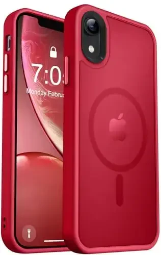 MOCCA Strong Magnetic for iPhone XR Phone Case, [Compatible with Magsafe][Mil-Grade Drop Protection] Slim Thin Translucent Matte Protective Cover Case for iPhone XR Case 6.1'', Red - MOCCA