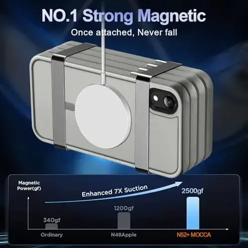 MOCCA Strong Magnetic for iPhone XR Phone Case, [Compatible with Magsafe][Mil-Grade Drop Protection] Slim Thin Translucent Matte Protective Cover Case for iPhone XR Case 6.1'', Titanium Gray - 3