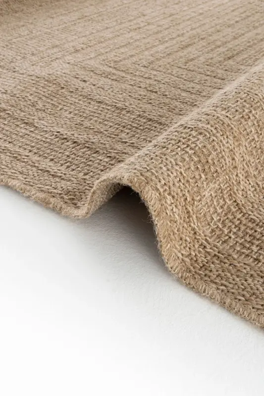 Mocha 668 Beige Rug Carpet Living Room Kitchen Hallway Runner Jute Wicker Look Woven Machine Carpet-Beige - 8