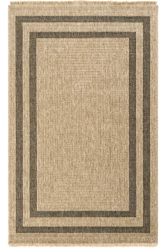 Mocha 668 Black Carpet Rug Living Room Kitchen Hallway Cut Runner Jute Woven Machine-Made Carpet - Black 2 - 2