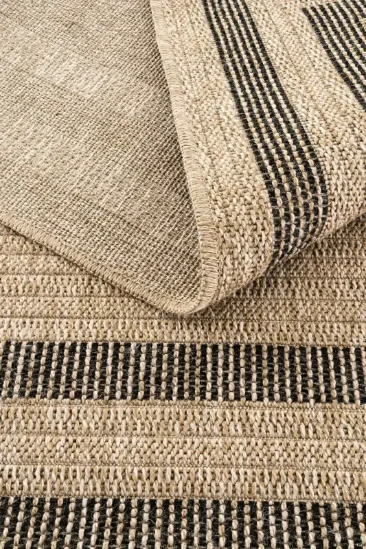 Mocha 668 Black Carpet Rug Living Room Kitchen Hallway Cut Runner Jute Woven Machine-Made Carpet - Black 2 - 8