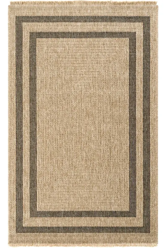 Mocha 668 Black Carpet Rug Living Room Kitchen Hallway Cut Runner Jute Woven Machine-Made Carpet - Black 2 - 3