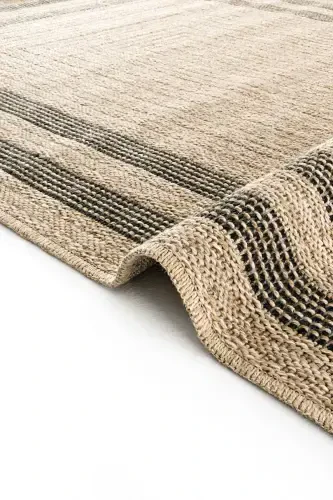 Mocha 668 Qora Gilam Kilim Salon Oshxona Yo'lak Kesma Yo'lak Jgut Hasir Ko'rinishli To'quv Mashina Gilam-Qora 2 - 6