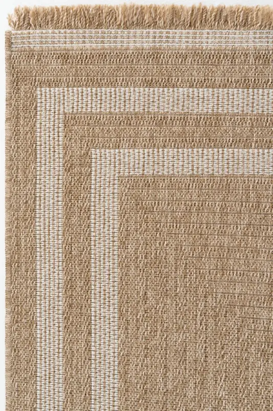 Mocha 668 White Rug Kilim Living Room Kitchen Hallway Runner Jute Woven Machine-Made Carpet-White - 7