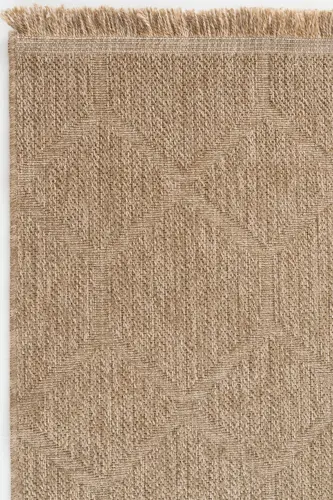 Mocha 669 Beige Carpet Rug Living Room Kitchen Hallway Cut Runner Jute Wicker Look Woven Machine Carpet-Beige 3 - 11