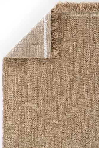 Mocha 669 Beige Carpet Rug Living Room Kitchen Hallway Cut Runner Jute Wicker Look Woven Machine Carpet-Beige 3 - 6