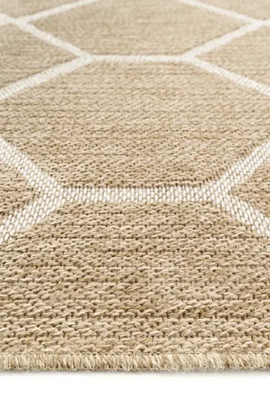 Mocha 669 Oq Havo To'z Bermas Tozalangan Jut Hasir Ko'rinishli Zamonaviy Kesma Gilam-Oq 2 - 6