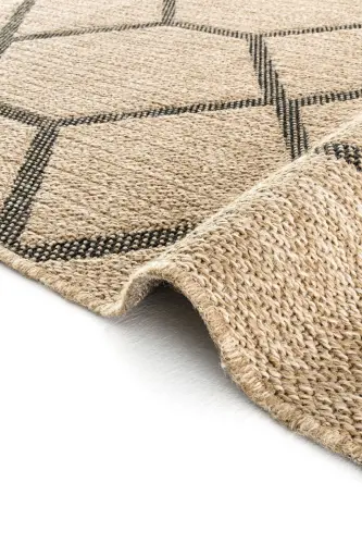 Mocha 669 Qora Hav To'kmaydigan Tozalangan Jgut Mat Ko'rinishli Zamonaviy Kesilgan Gilam - Qora - 3