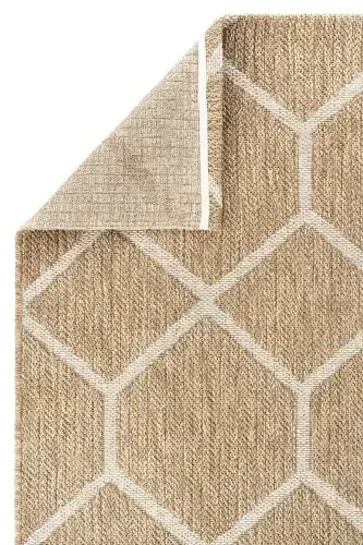 Mocha 669 White Hav Doesn't Dust Cleaned Jute Rug Look Modern Cut Rug-White 2 - 4