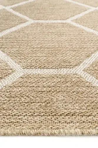 Mocha 669 White Hav Doesn't Dust Cleaned Jute Rug Look Modern Cut Rug-White 2 - 6