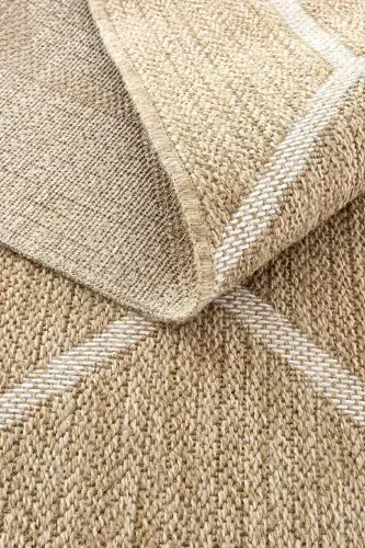 Mocha 669 White Hav Doesn't Dust Cleaned Jute Rug Look Modern Cut Rug-White 2 - 7