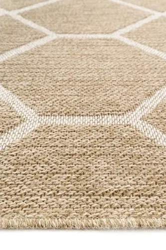 Mocha 669 White Hav Doesn't Dust Cleaned Jute Rug Look Modern Cut Rug-White 2 - 7