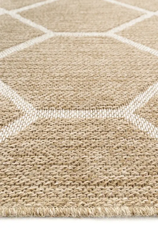 Mocha 669 White Hav Doesn't Dust Cleaned Jute Rug Look Modern Cut Rug-White 2 - 7