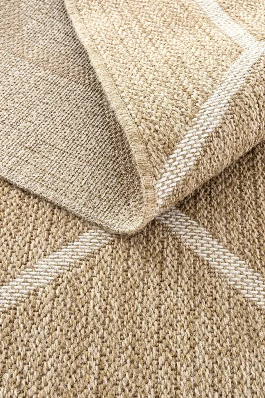 Mocha 669 White Hav Doesn't Dust Cleaned Jute Rug Look Modern Cut Rug-White 2 - 8