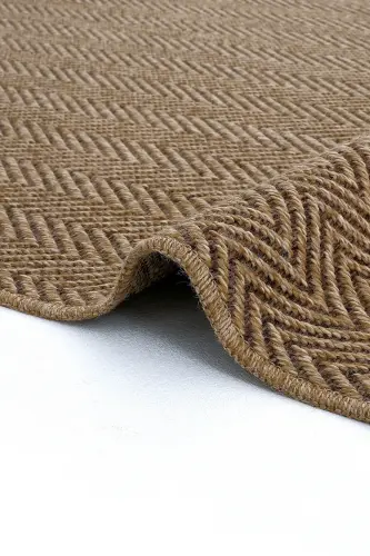 Mocha 671 Kahverengi Halı Kilim Hasır Görünümlü Bohem Kesme İnce Leke Tutmayan Salon Mutfak Halısı-Kahverengi 2 - 5