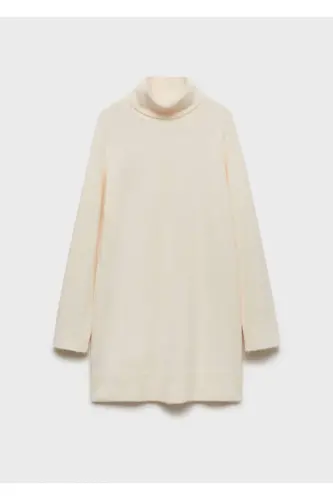 Mock neck knit dress - Ecru - 3