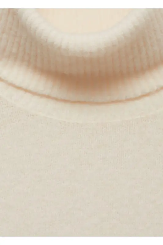 Mock neck knit dress - Ecru - 5
