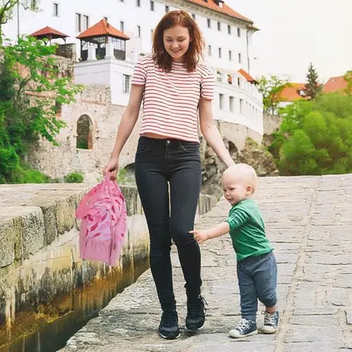 Moclever 5 Adet Bebek Bezi Çantası Seti-Anne İçin Bebek Çantaları, Biberon Çantalı Su Geçirmez Annelik Çantaları, Mama Çantası ve Alt Değiştirme Minderi Anne Baba İçin - MOCLEVER (1)