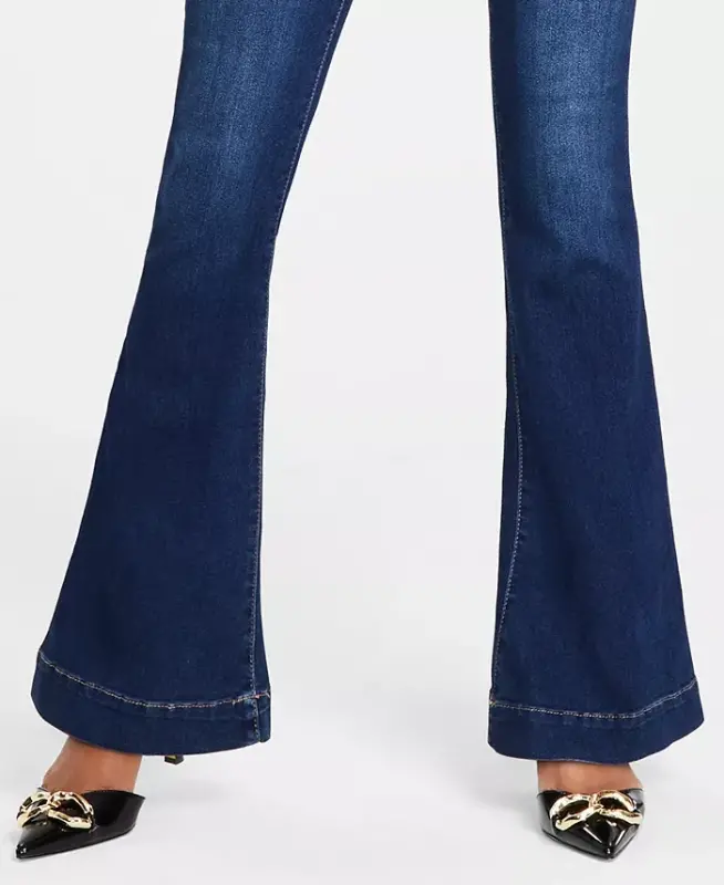 Women's High Rise Pull-On Flare Jeans, Created for Modazone - MEDIUM INDIGO - 6