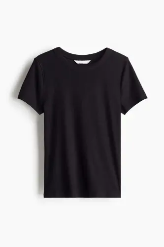 Modal and rib blend T-shirt - 5