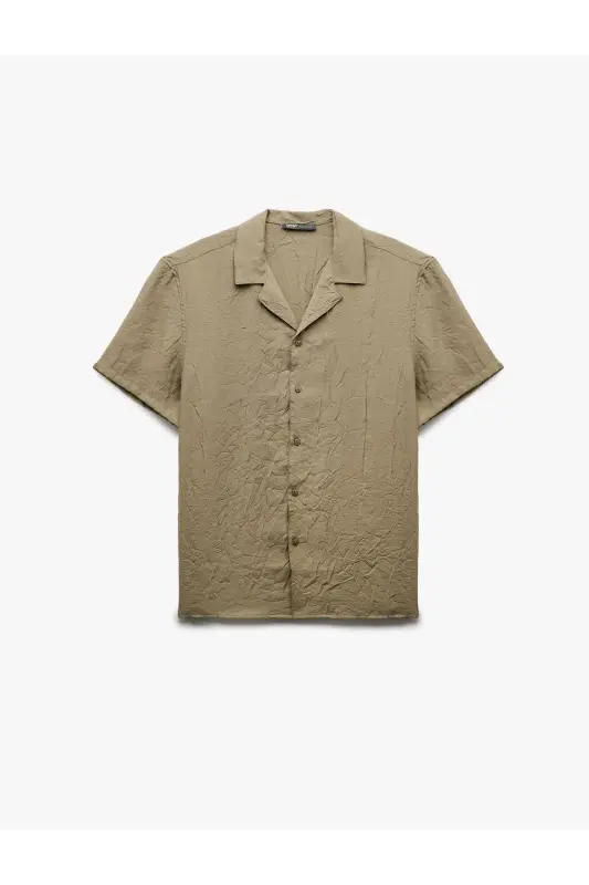 Modal Fabric Regular Fit Short Sleeve Textured Turnover Y - 3