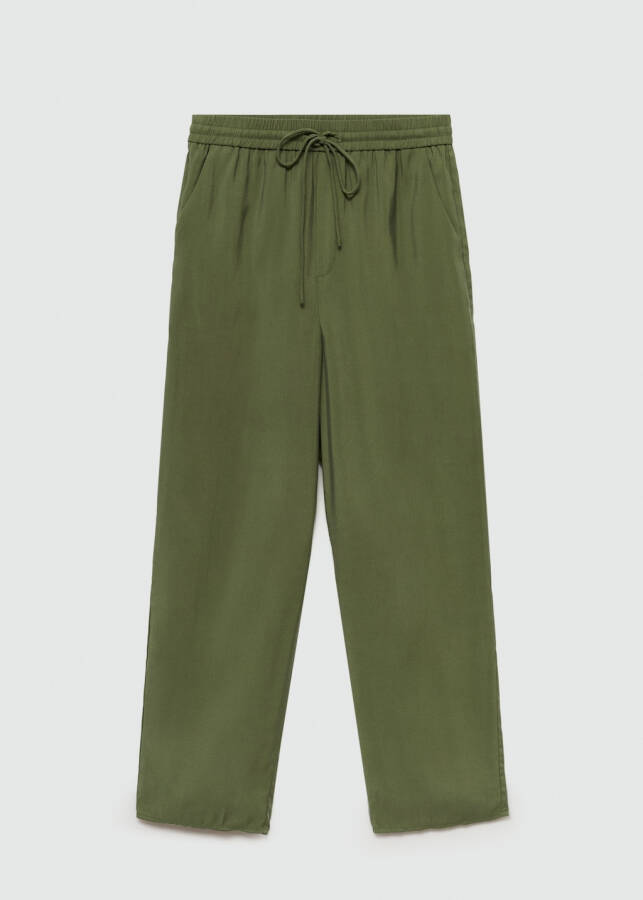 Modal straight leg pants - Forest Green - 1