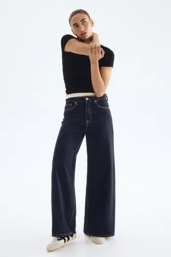 Modal va ribana aralashgan futbolka - H&M (1)