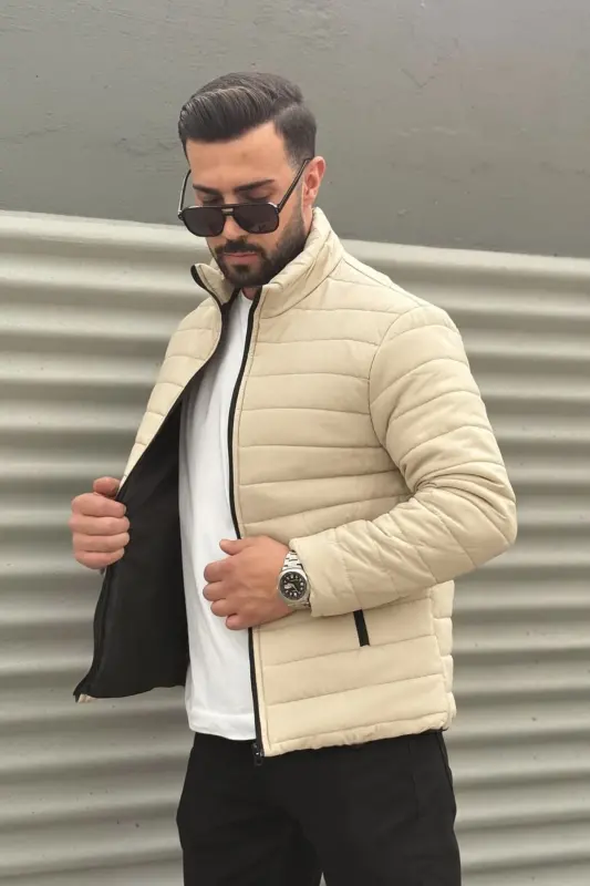 MODATREND Erkek Şişme Astarlı Mont Ceket - Bejİ - 1