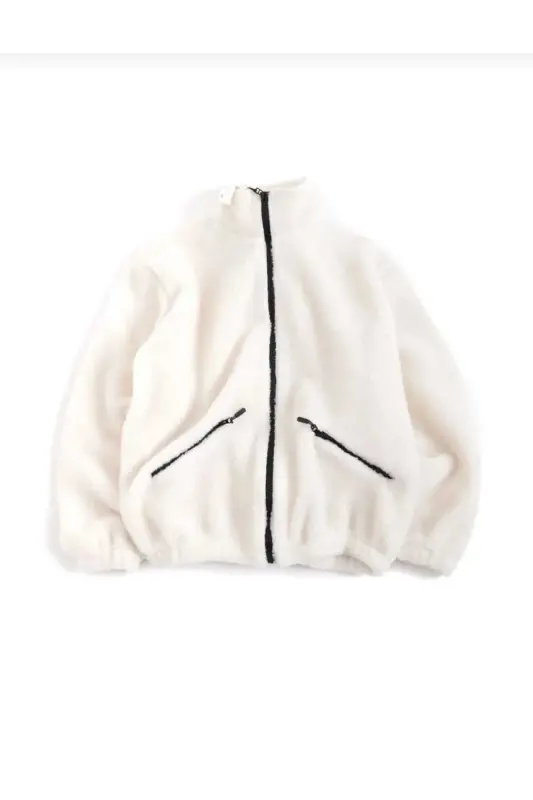 MODATREND PREMIUM QUALITY OVERSIDE UNISEX JACKET PLUSH - White - 1