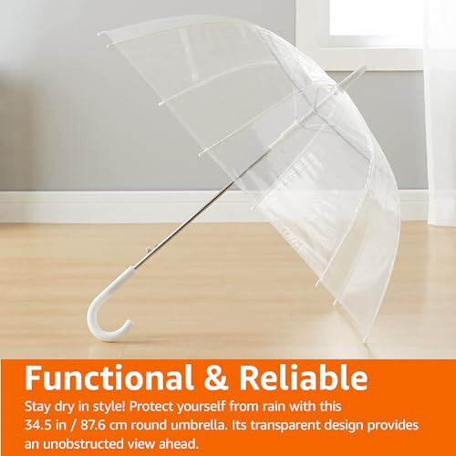 Modazone Basics Clear Bubble Umbrella, Round, 34.5 inch - 11