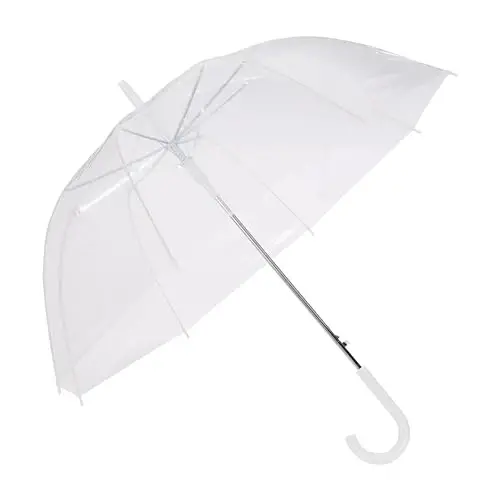 Amazon Basics Clear Umbrella for Rain, Round Bubble Umbrella for Wedding, With Wide Coverage (35