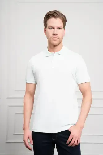 Modazone Erkak A. KO'K Basic Polo Yoqali Dynamic Fit T-Shirt 
