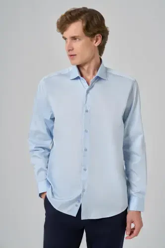 Modazone Erkak A. KO'K Paxta Trend Dynamic Fit İtalyan Yoqali Ko'ylak - 2