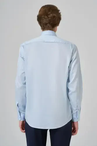 Modazone Erkak A. KO'K Paxta Trend Dynamic Fit İtalyan Yoqali Ko'ylak - 5