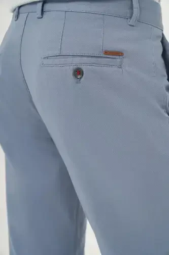 Modazone Erkak A. KO'K yozgi paxta yon cho'ntak Slim Fit Chino shim - 4