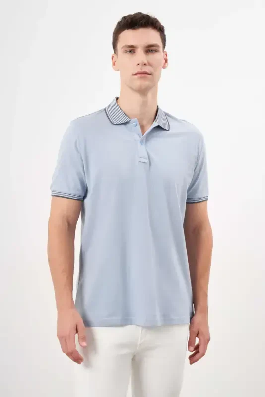 Modazone Erkak A. MAVİ Trend Polo Yoqa Dynamic Fit T-Shirt - 2