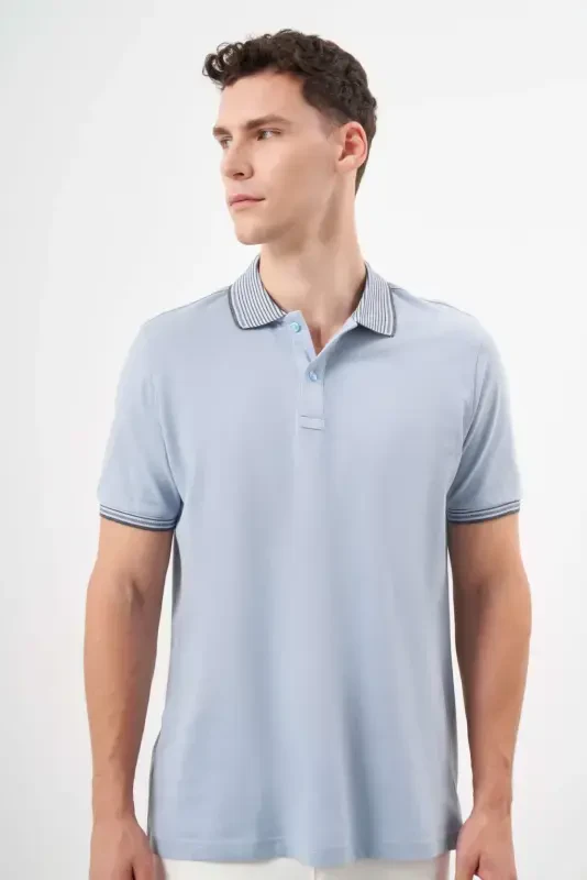Modazone Erkak A. MAVİ Trend Polo Yoqa Dynamic Fit T-Shirt - 3