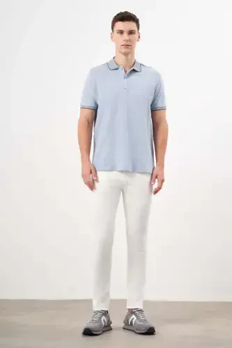 Modazone Erkak A. MAVİ Trend Polo Yoqa Dynamic Fit T-Shirt - 4